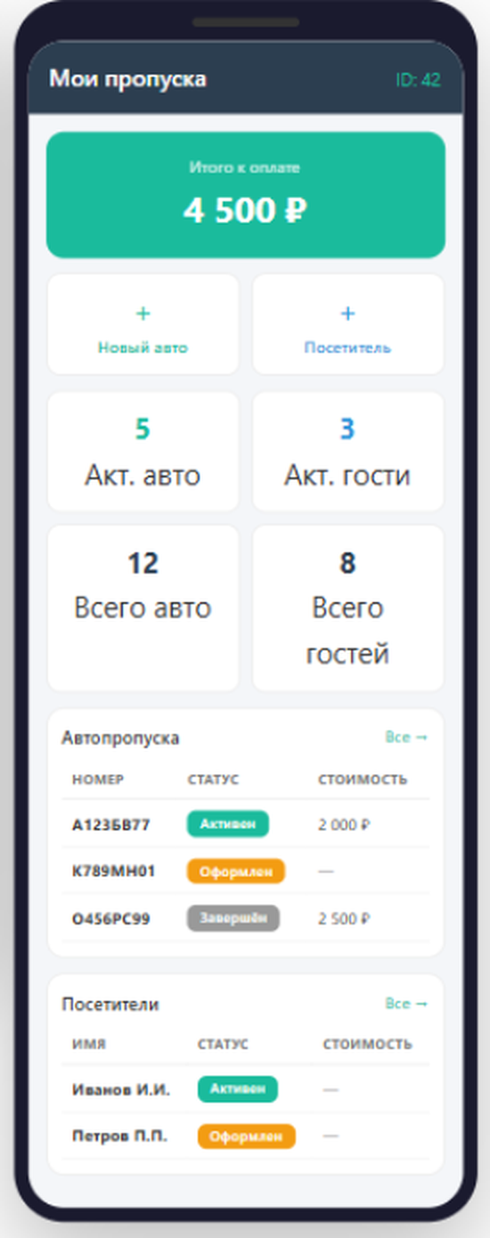 Мои пропуска Android
